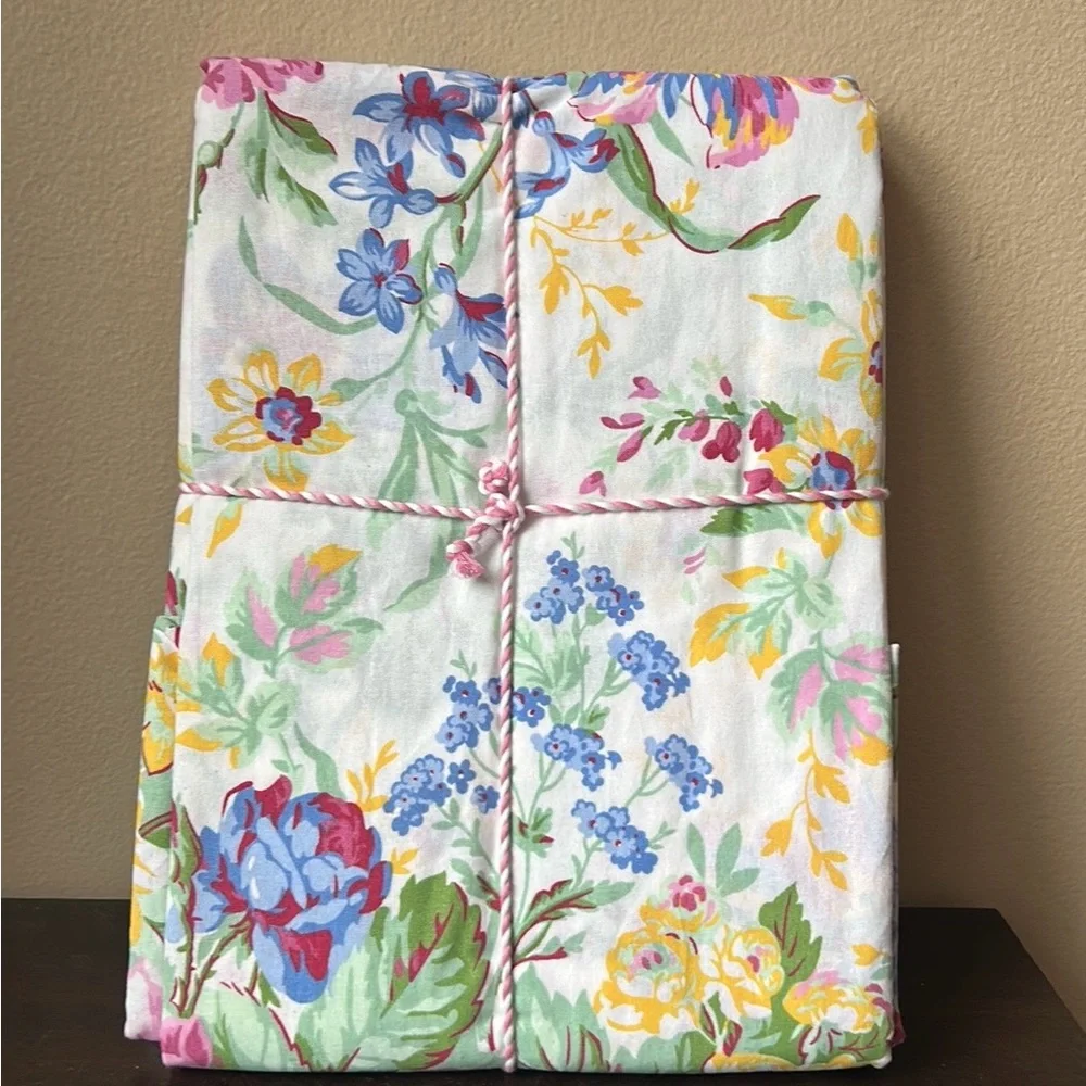 April Cornell Cotton Tablecloth Eternal Rose 60”x 84””Oblong Floral Spring New